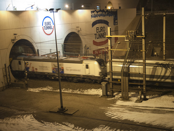 A teszt-Vectron jelesre vizsgázott a csalagúti teszten<br><fotó: Eurotunnel)