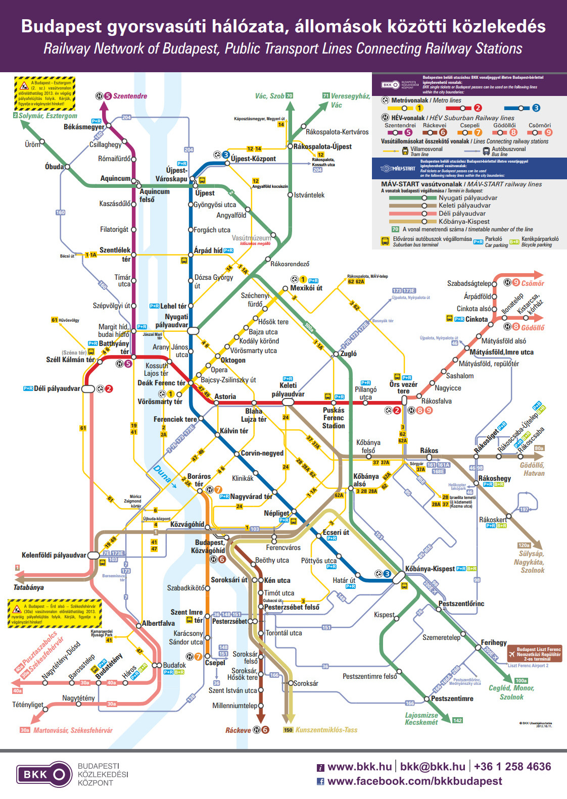 Budapest gyorsvasúti hálózata, állomások közötti közlekedésének új spagettitérképe (forrás: bkk.hu)<br>A képre kattintva galéria nyílik