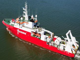 A Fugro Discovery, az egyik kutatóhajó <br>(fotó: fugro.com)