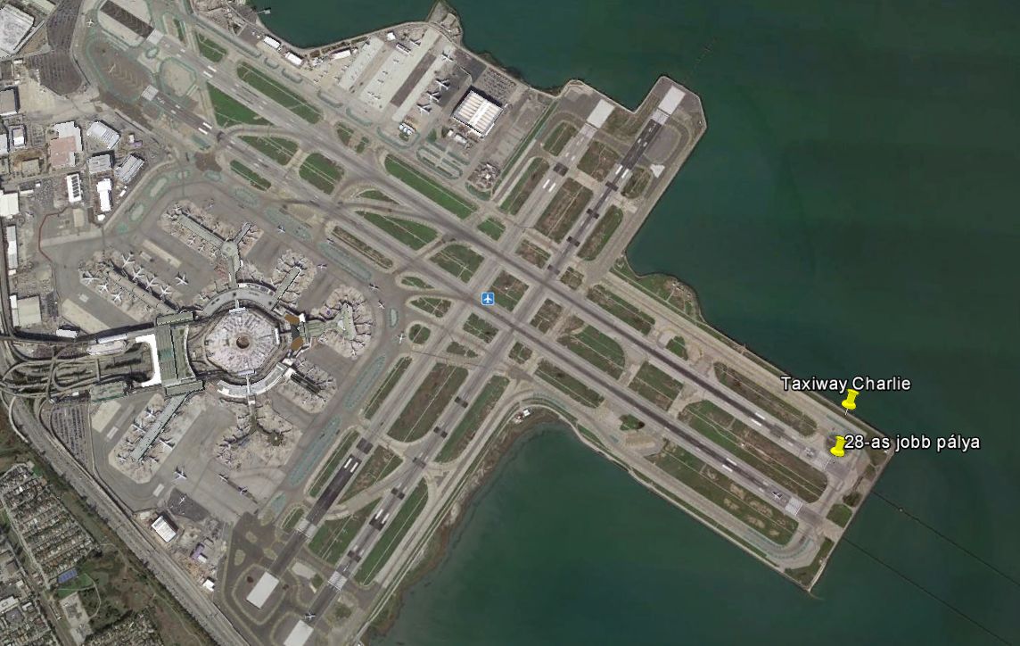 A Google Earth képe a repülőtérről