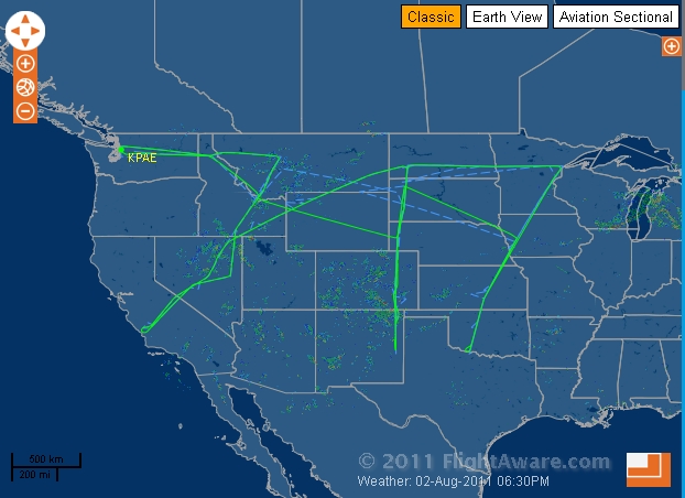 A FlightAware rögzítette meglepetés <br>(fotó: flightaware.com)