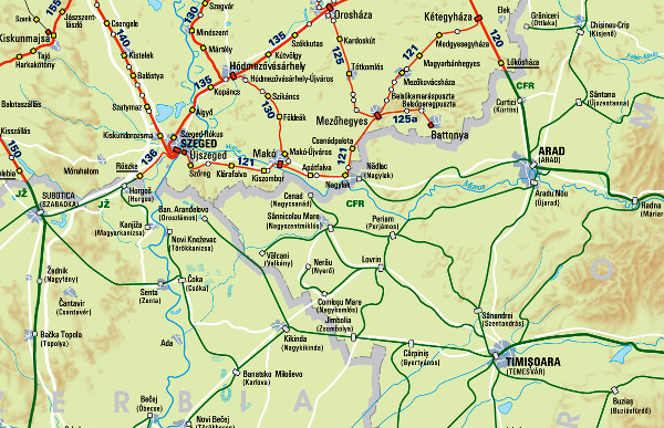 Mint a vasúti térképen is látható, a Temesvárról Szeged felé tartó vonal Oroszlámosnál megszakad