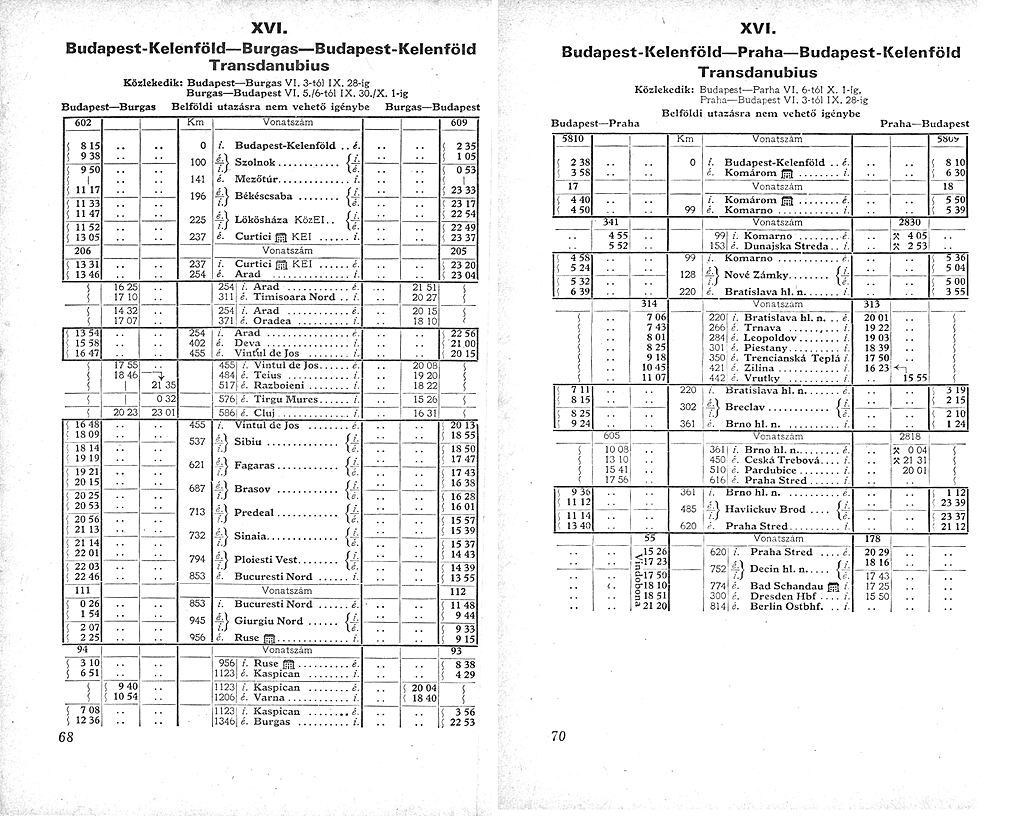 Menetrend 1972-ből. Az akkor még Transdanubius nevű gyorsvonat Kelenföld felé közlekedett. Később Zugló és a szobi átmenet volt az útirány<br>A képre kattintva fotógalériánk nyílik meg