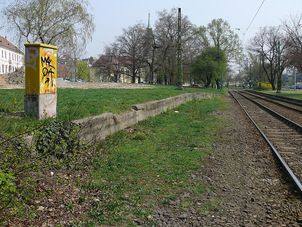 A Szarvas téri csonkavágány helye 2009-ben<br>(a szerző felvétele)