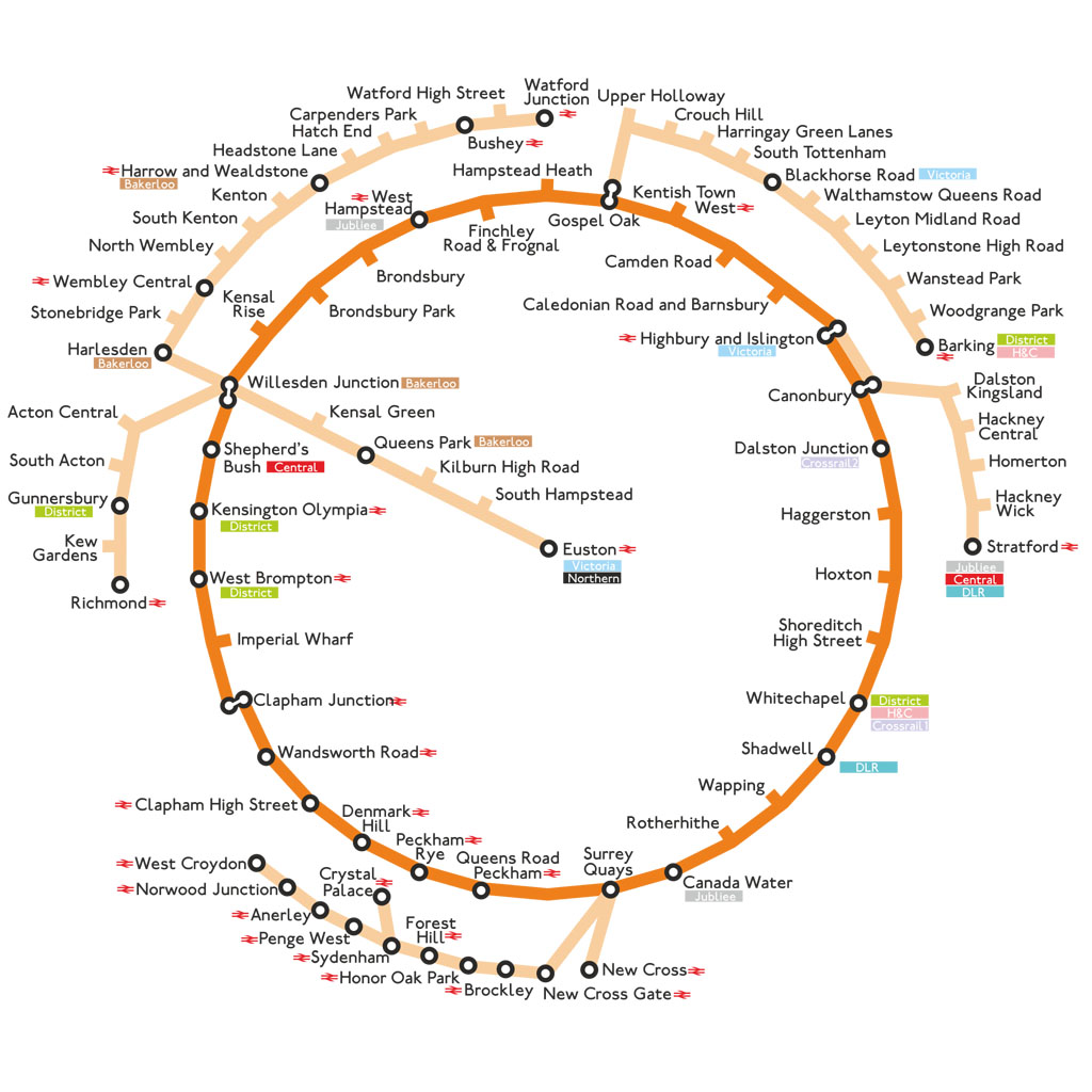 Az Overground vonalai egy érdekes nézőpontból<br/>(forrás: TfL)