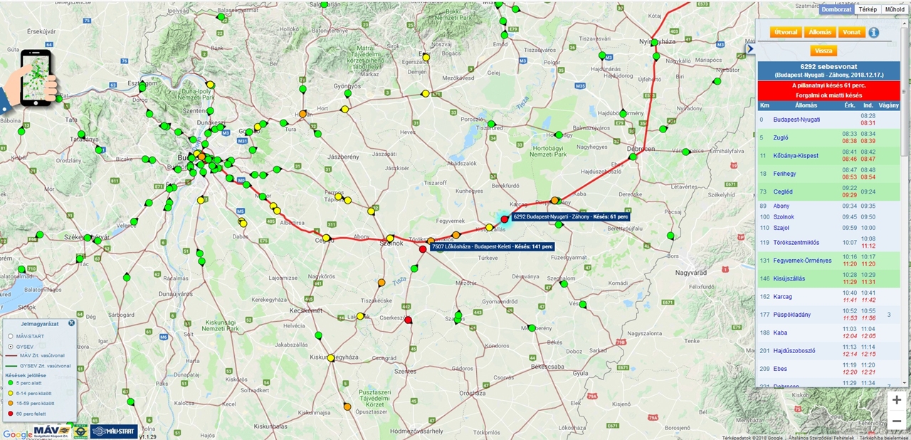 Elhagyta az áramszedőjét a Bukarestbe tartó Traianus Intercity Szolnokon, jelentősen felborítva ezzel a 100-as és a 120-as vonalak menetrendszerűségét