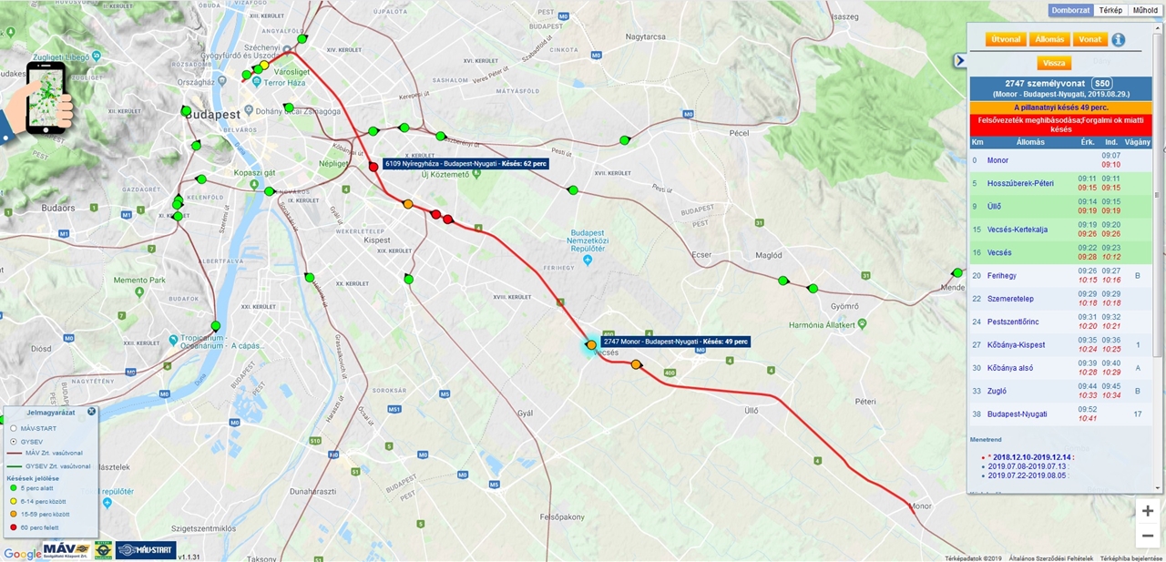 A 100a vonalon jelentős késésekre kell számítani