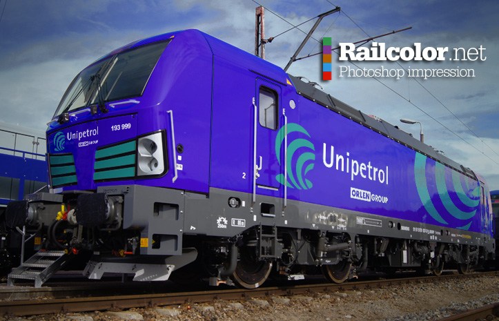 A csehországi Unipetrol Doprava is a Vectron-használó társaságok egyre népesebb táborát gyarapítja hamarosan (látványterv: Railcolor)